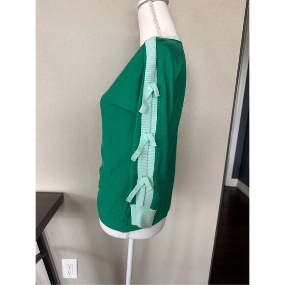 Lilly Pulitzer Green Light Blue Bow Sleeve Sweater XXS - Picture 3 of 6